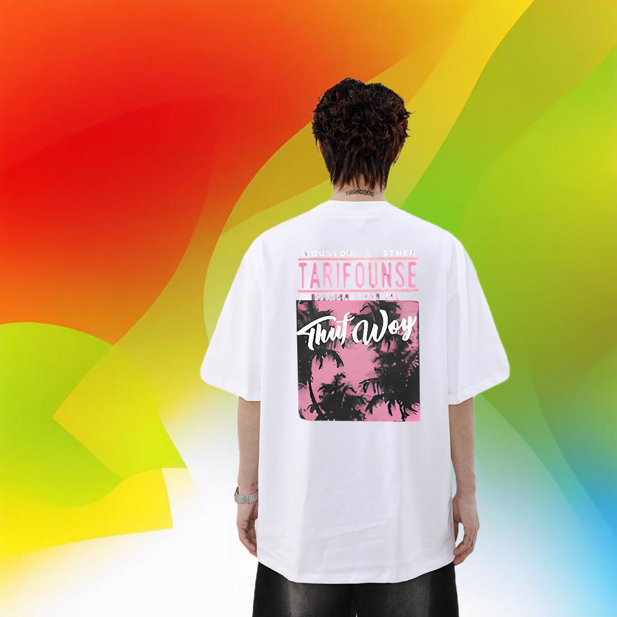 Classic T Shirts Men 230g Cotton tree Summer Casual Tshirts Crew Neck Breathable High Quality Couples T Shirts Custom Printing