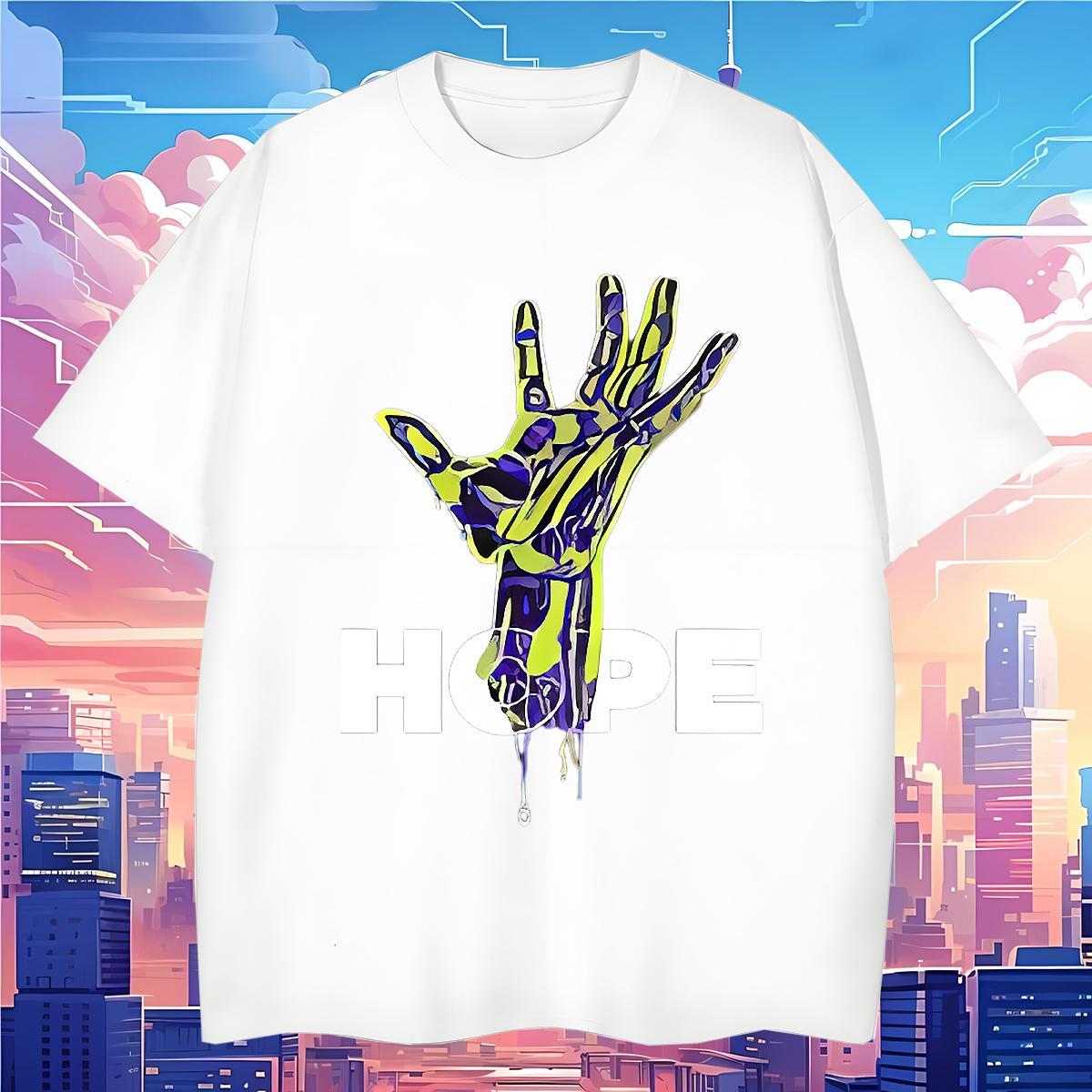 T shirt 230g Pure Cotton hands Spring Summer O-Neck Short Sleeve White Plus Size Tshirts Customized Cool Design Top Tees