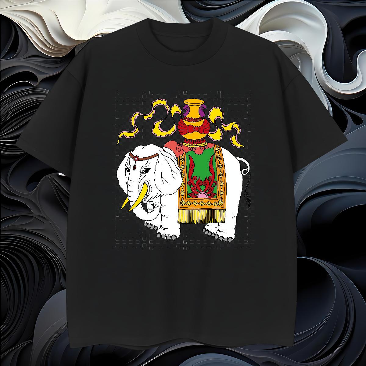 Casual New Man T Shirts 230g Cotton elephant Beach Wear Pure Cotton Cool Couples T Shirts DIY