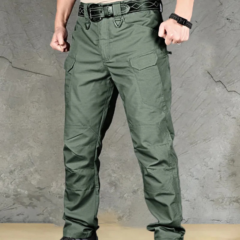 Mens Casual Tactical Pants Multiple Pocket Elasticity Outdoor Quick Dry Tacitcal Trousers Men Slim Fat Cargo Pant 5XL 240806