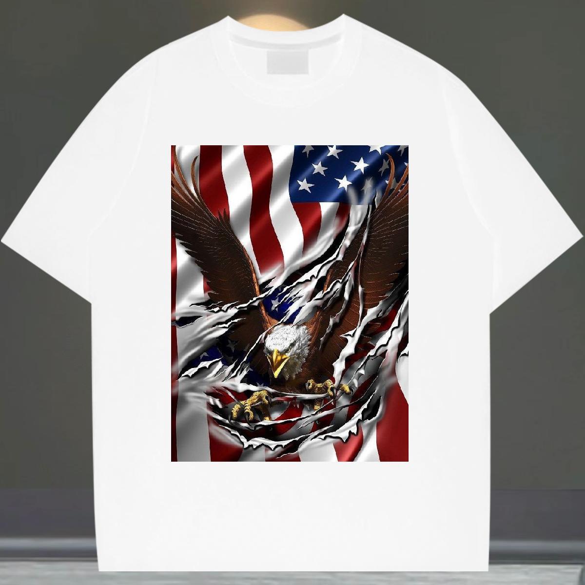 Designer Men Tees 100% Cotton 230g High Street Hip Hop eagle Custom Cartoon Short Sleeve Soft Casual New Mens T Shirts Tshirts