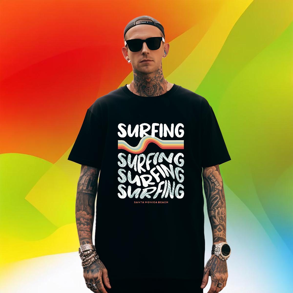 Popular Men Tshirts 230g 100% Cotton Casual Beach letter Plus Size Custom Crew Neck Fashion Designer T Shirts Men Wear