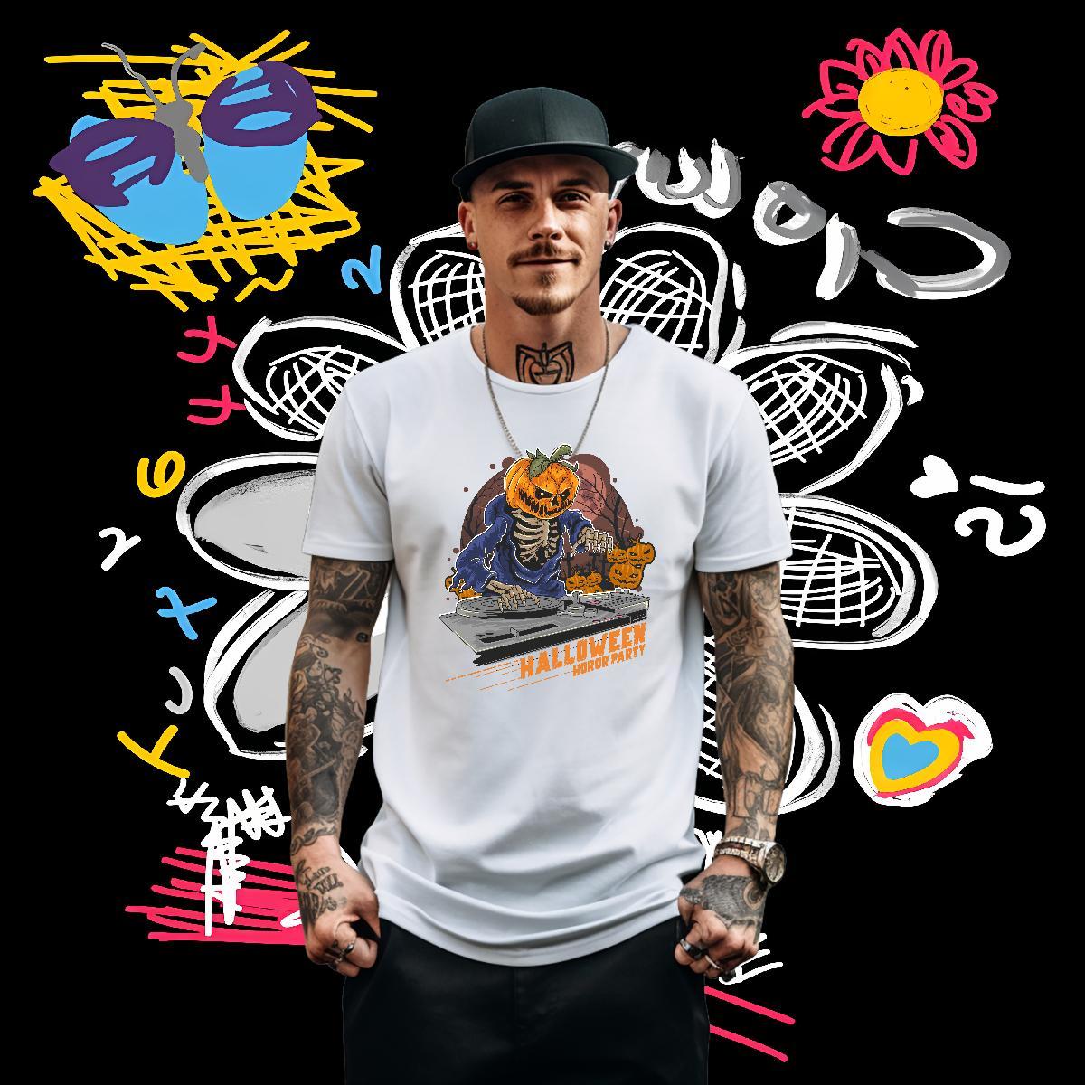 Designer T shirt 230g 100% Cotton Halloween Casual Clothes Breathable TOP Quality Men Tops Tees Plus Size Cartoon