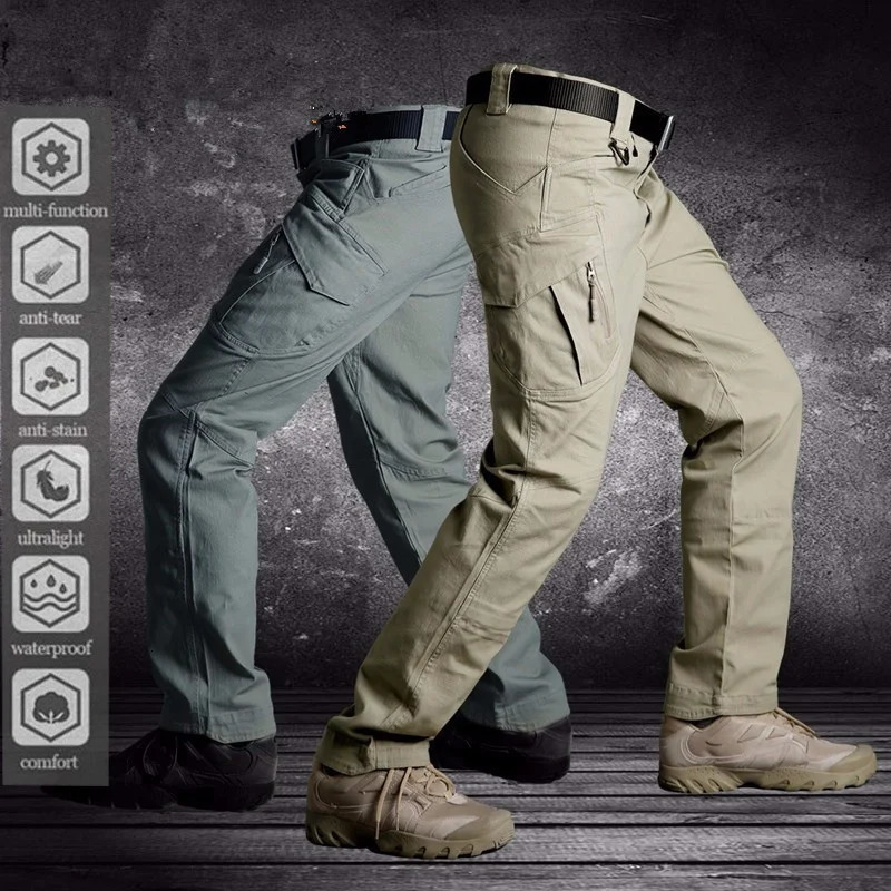 Mens Casual Tactical Pants Multiple Pocket Elasticity Outdoor Quick Dry Tacitcal Trousers Men Slim Fat Cargo Pant 5XL 240806