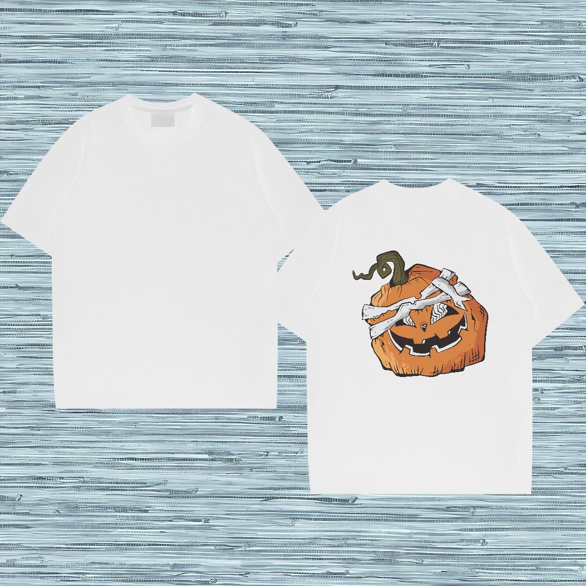 New T-Shirts 230g 100% Cotton Halloween Street wear Hip Hop Tees Short Sleeve O-Neck Popular Tshirts Anime