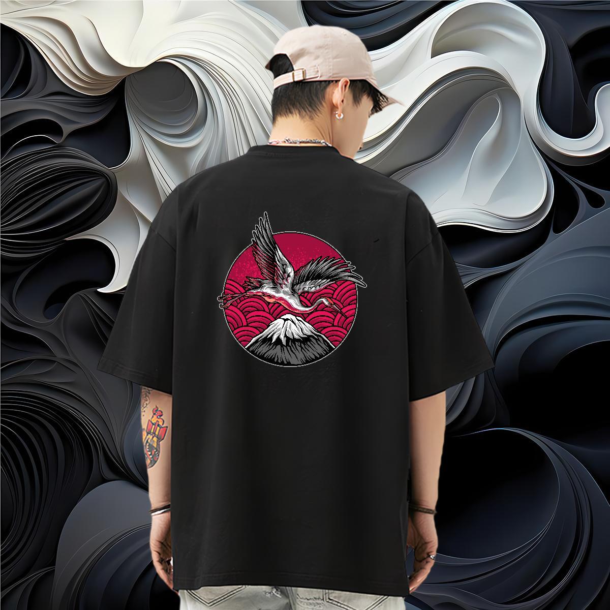 Classic T-Shirts for Men 230g Cotton beautiful Daily Outfit Polos Round Neck Short Sleeve Unisex Tshirts Plus Size Cartoon