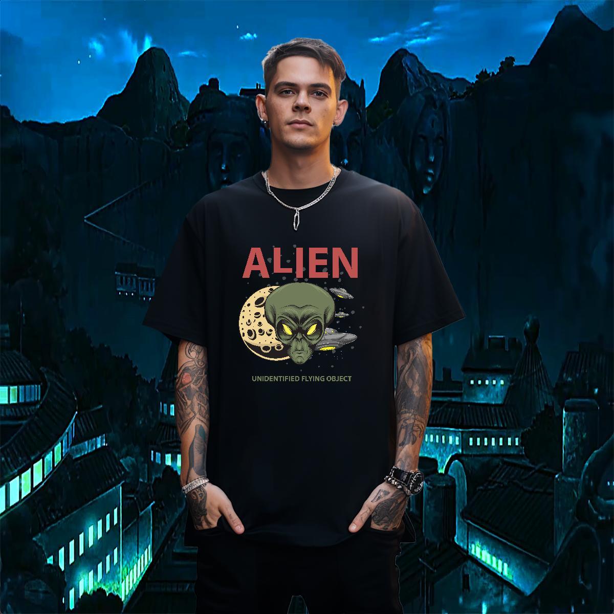 2024 DIY T Shirts Men ET Tshirts 230g Cotton Street Casual Cool Design Custom Printing Crew Neck Breathable Men Tees