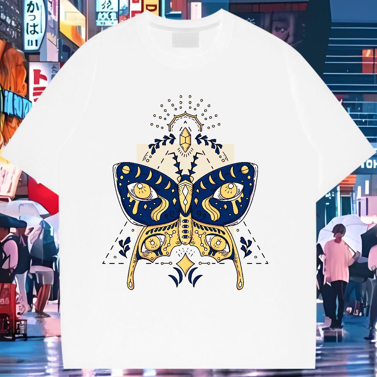 Loose T Shirts Women Short Sleeve O-Neck Womens Tshirts Black Oversized Butterfly Summer Casual 100% Cotton 230g Designer Tops Shirt