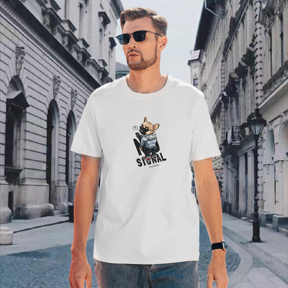 Cool Tshirts 230g Cotton dog T Shirt For Man Sport Pure Cotton DIY Printed Fashion Wear