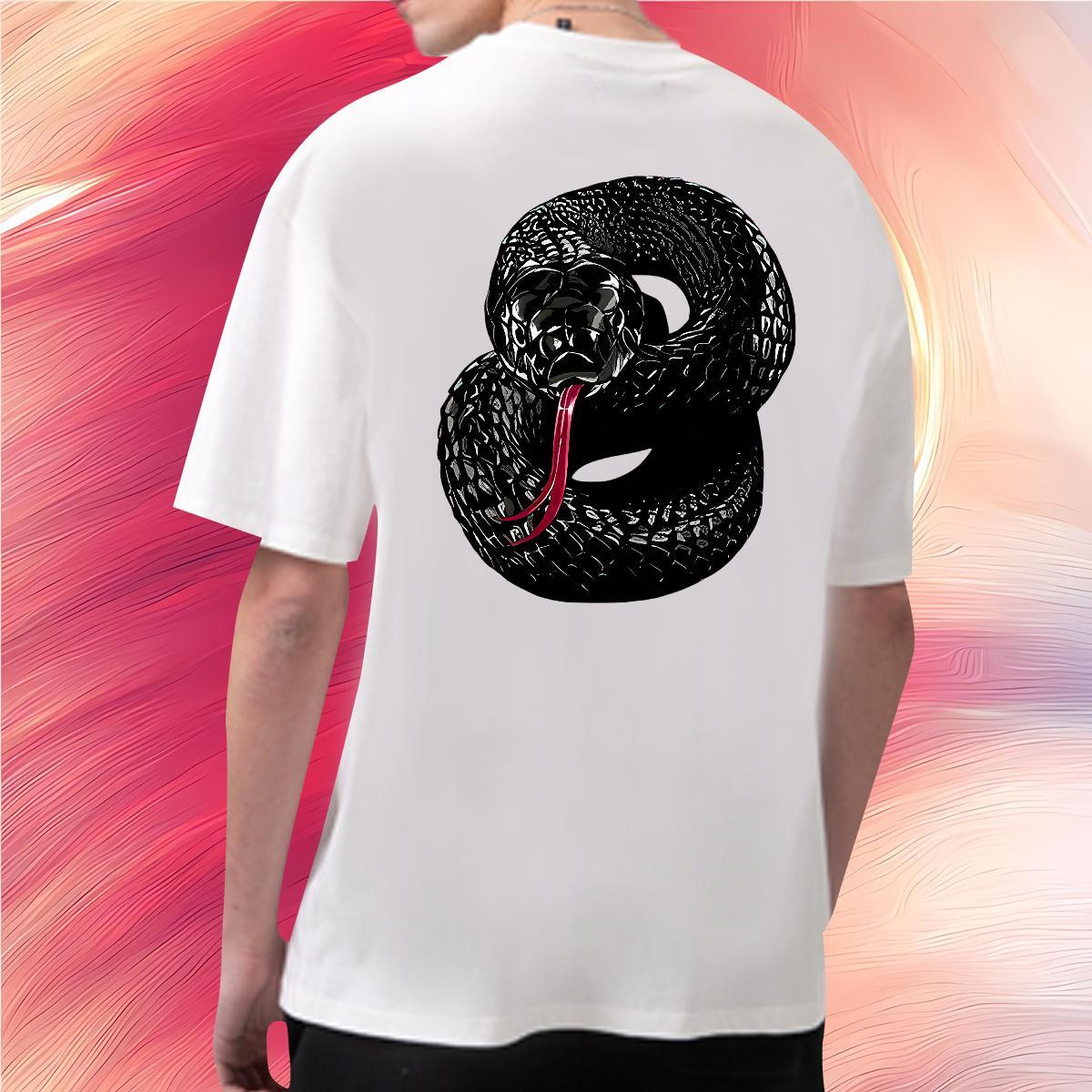 Designer T Shirts Men 100% Cotton 230g snake Hip Hop Street Tops O Neck Short Sleeves Classic Men Tshirts Custom Printing