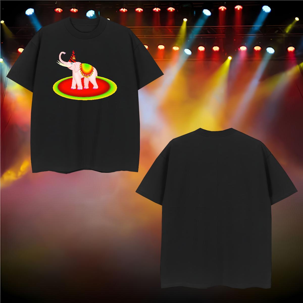 Loose Fit Tshirts 230g Pure Cotton elephant T-Shirts for Men High Street Hip Hop Breathable Crew Neck Anime 2024 DIY Tops Tees