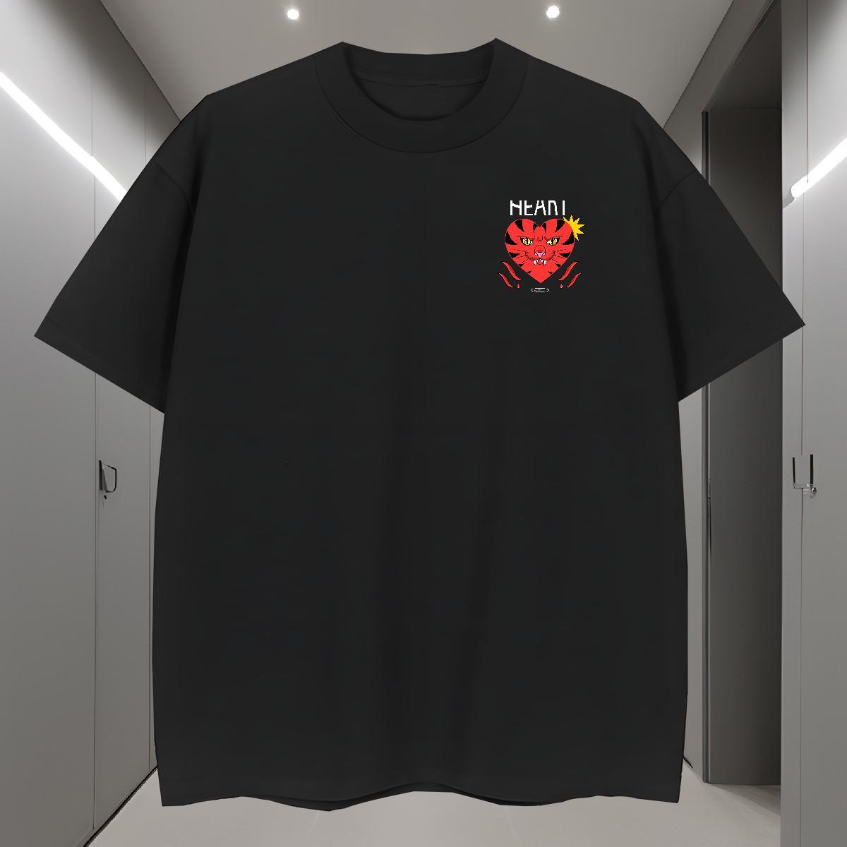 T shirt 230g Pure Cotton face Anime Printing Street Short Sleeve Soft Plus Size Cartoon Couples T Shirts Classic Casual Brand Tee Shirt