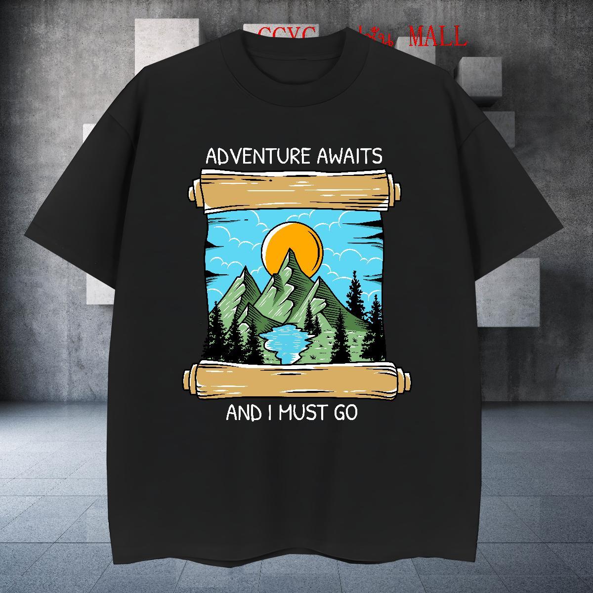 Popular Men Tshirts 100% Cotton 230g Summer Casual mountains Black White Breathable Short Sleeve Stylist T-Shirts for Men Tees