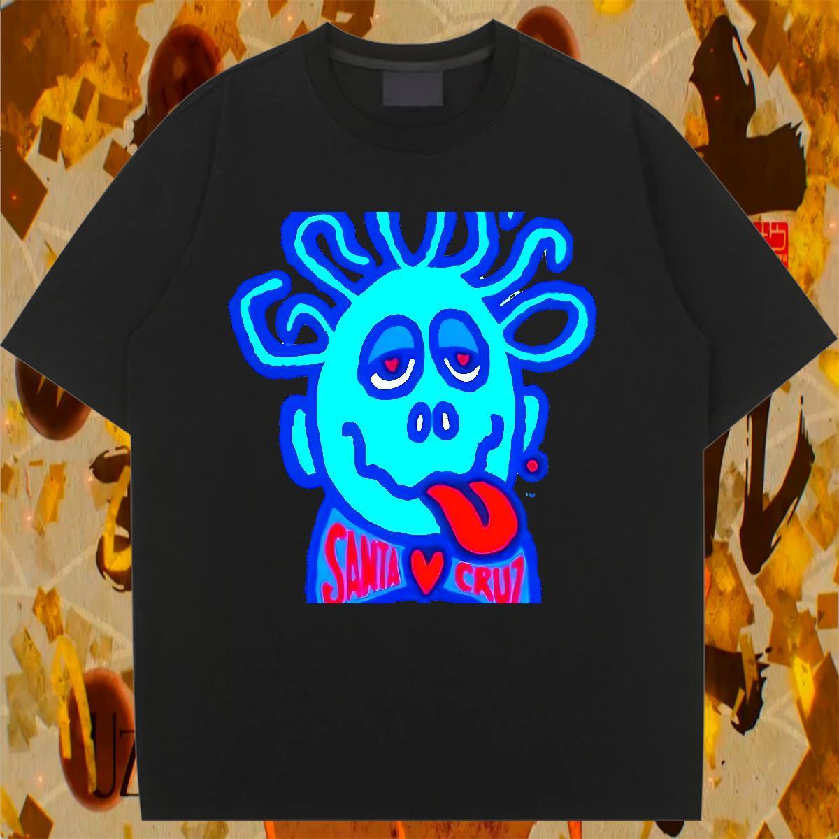 Brand Lady T shirt 230g Pure Cotton grimace Street Woman T Shirts Breathable Short Sleeve Custom Cartoon Clothings