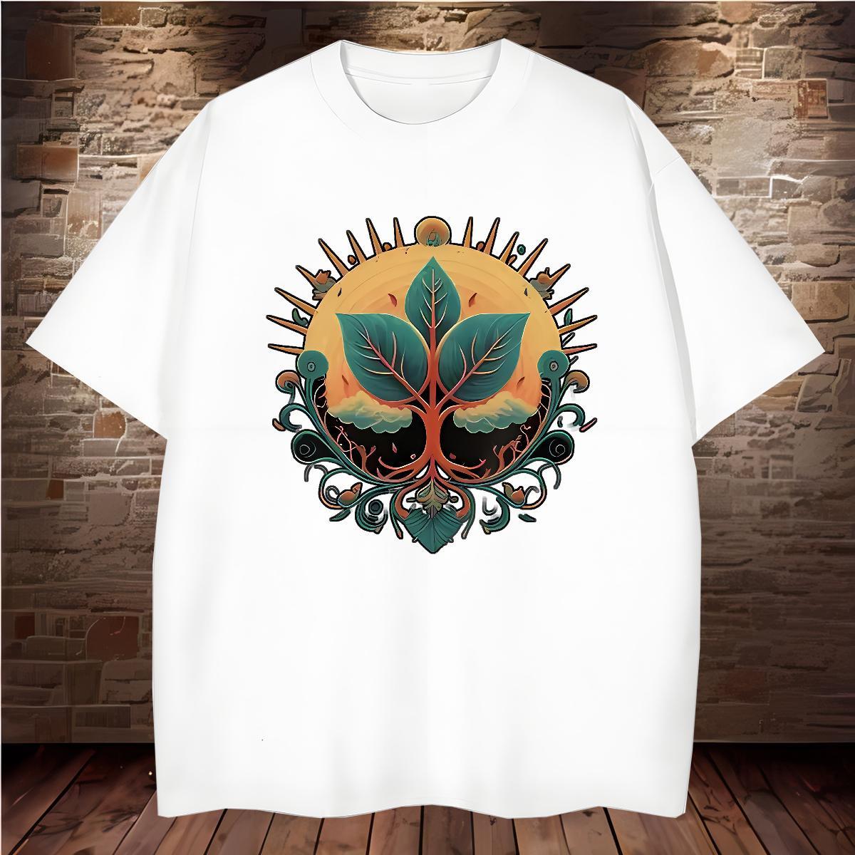 T-Shirts 100% Cotton 230g tree Street wear Hip Hop Crew Neck Breathable DIY Printed Men Tees DIY Customized Classic Tshirts