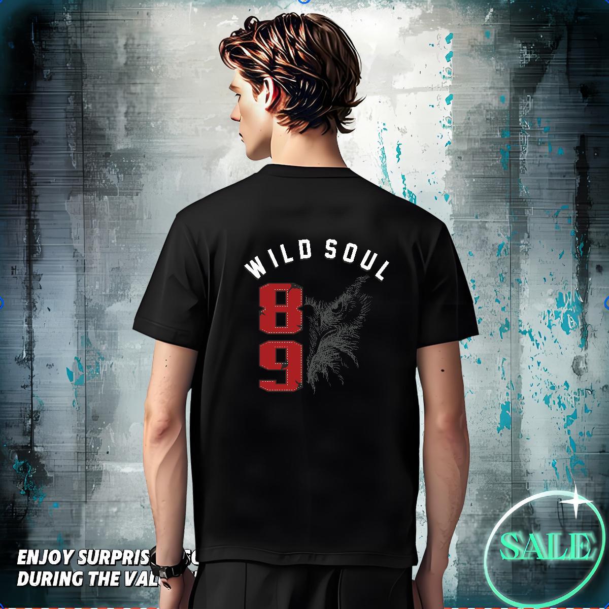 Factory Direct T Shirt For Man 230g Cotton eagle High Street Hip Hop Clothes Round Neck Short Sleeve Free Shipping Mens Tshirts Cartoon Print