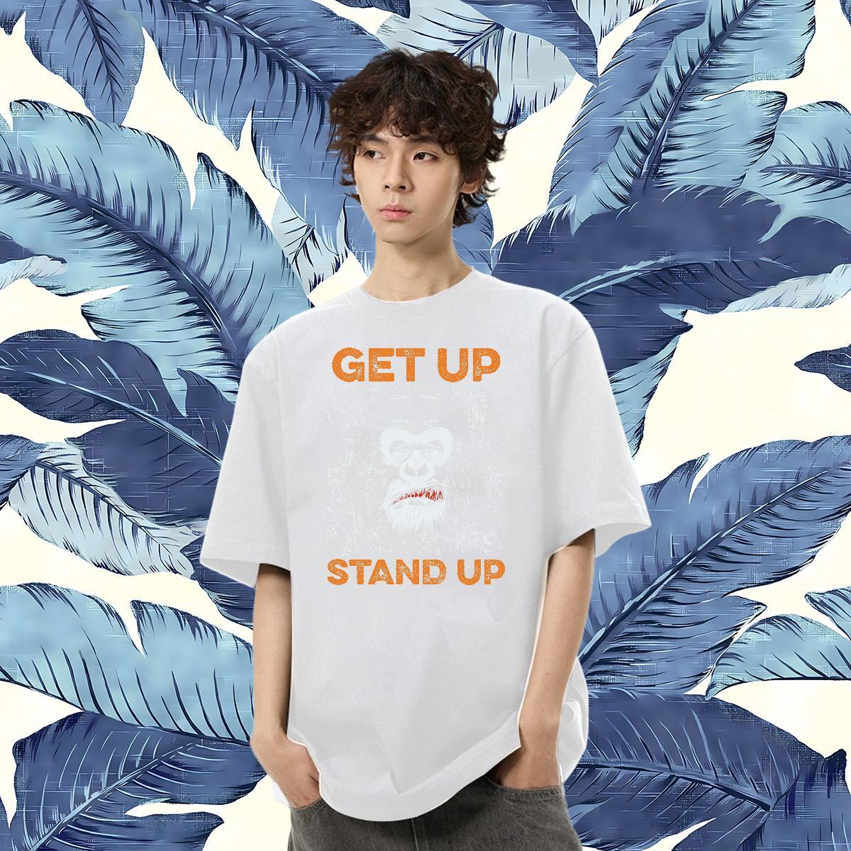 Free Shipping T Shirt For Man 230g 100% Cotton chimpanzee Home Outdoor Tees Shirts Pure Cotton Unisex Mens Tshirts Black Oversized
