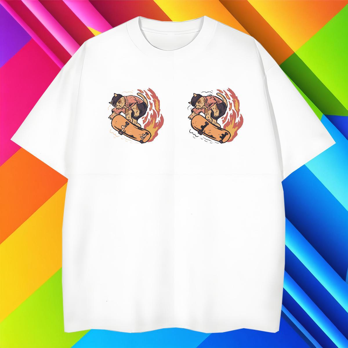 Custom T-Shirts for Men 230g Pure Cotton cute Street wear Hip Hop Tshirts Crew Neck Comfortable Tshirt for Man Woman Black Oversized