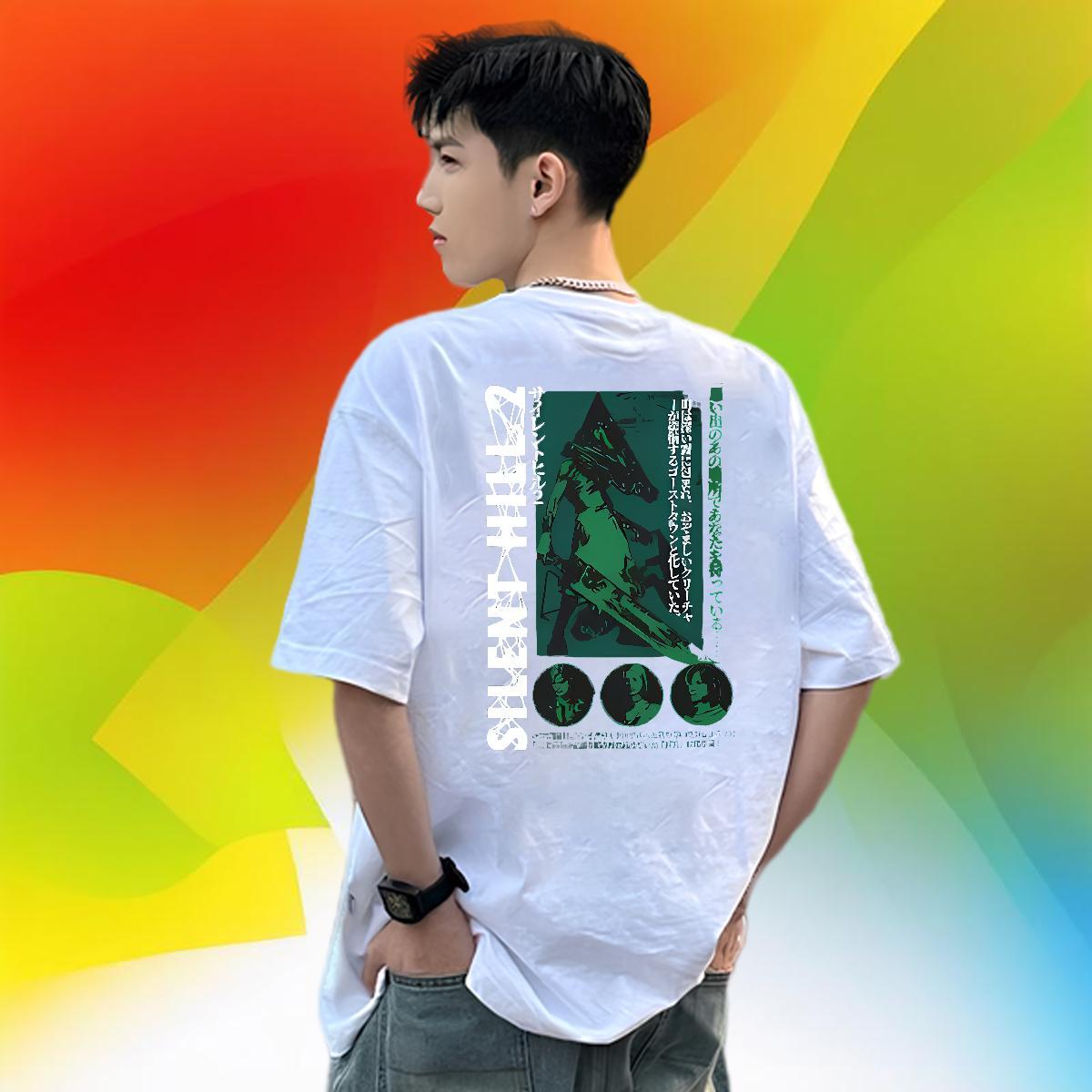 Fashion New T Shirts Men 230g Cotton horse Home Outdoor Polos Breathable Crew Neck Loose Fit Tshirt for Man Woman Custom Print Oversized
