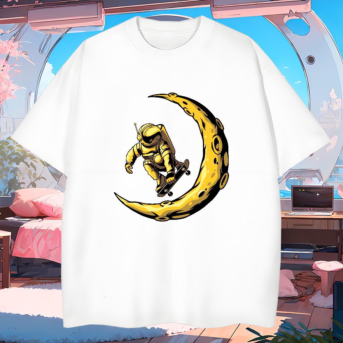 Mens T Shirts 230g Pure Cotton universe Sport Breathable Crew Neck Oversized 4XL Men Tops Tees Casual New Brand Polos