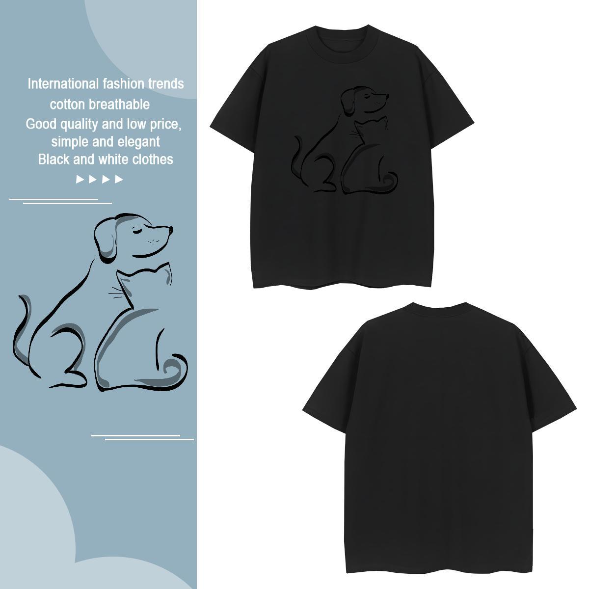 Man T Shirts 100% Cotton 230g Dog Sport Breathable Short Sleeve Skull Men Clothes T-Shirt New Designer TOP Quality Tops