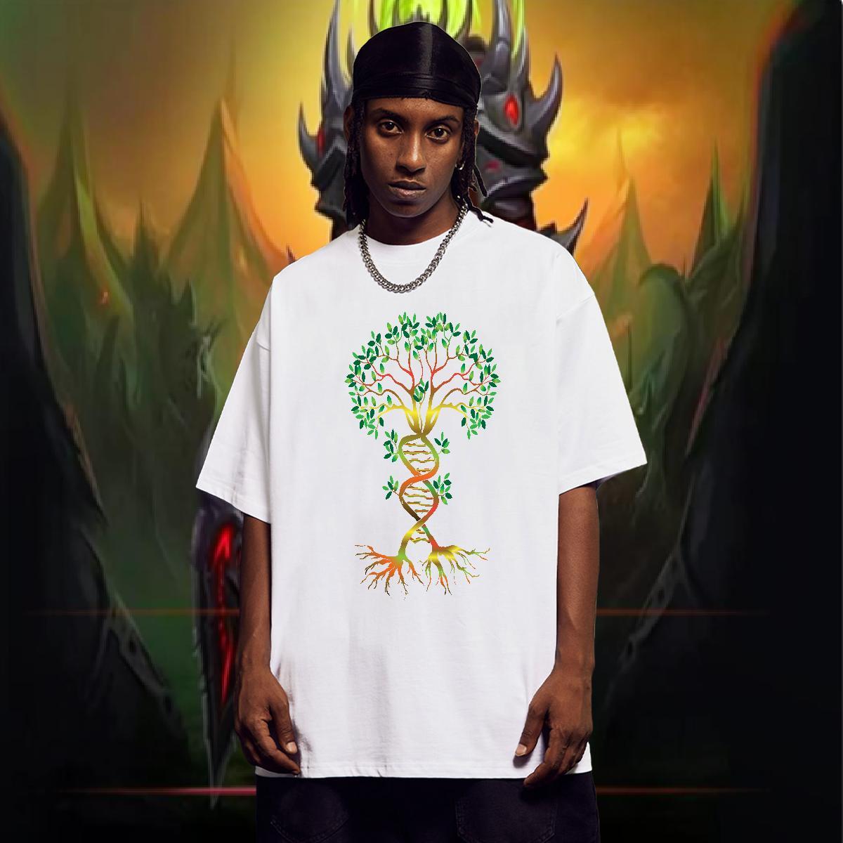 New Designer Men T Shirts 100% Cotton 230g tree Casual Beach Top Tees Breathable Soft Popular Men Tees Custom Print Oversized