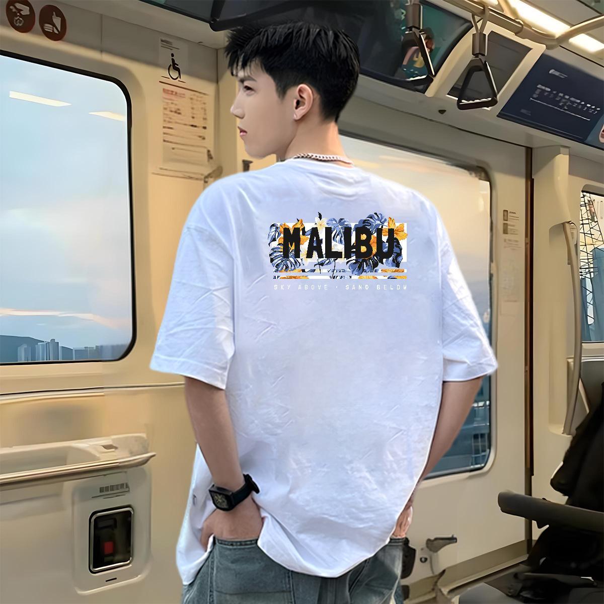 2024 New Man T Shirts 230g Pure Cotton flower Spring Summer Tees Short Sleeve Soft TOP Quality Mens Tshirts Black Oversized
