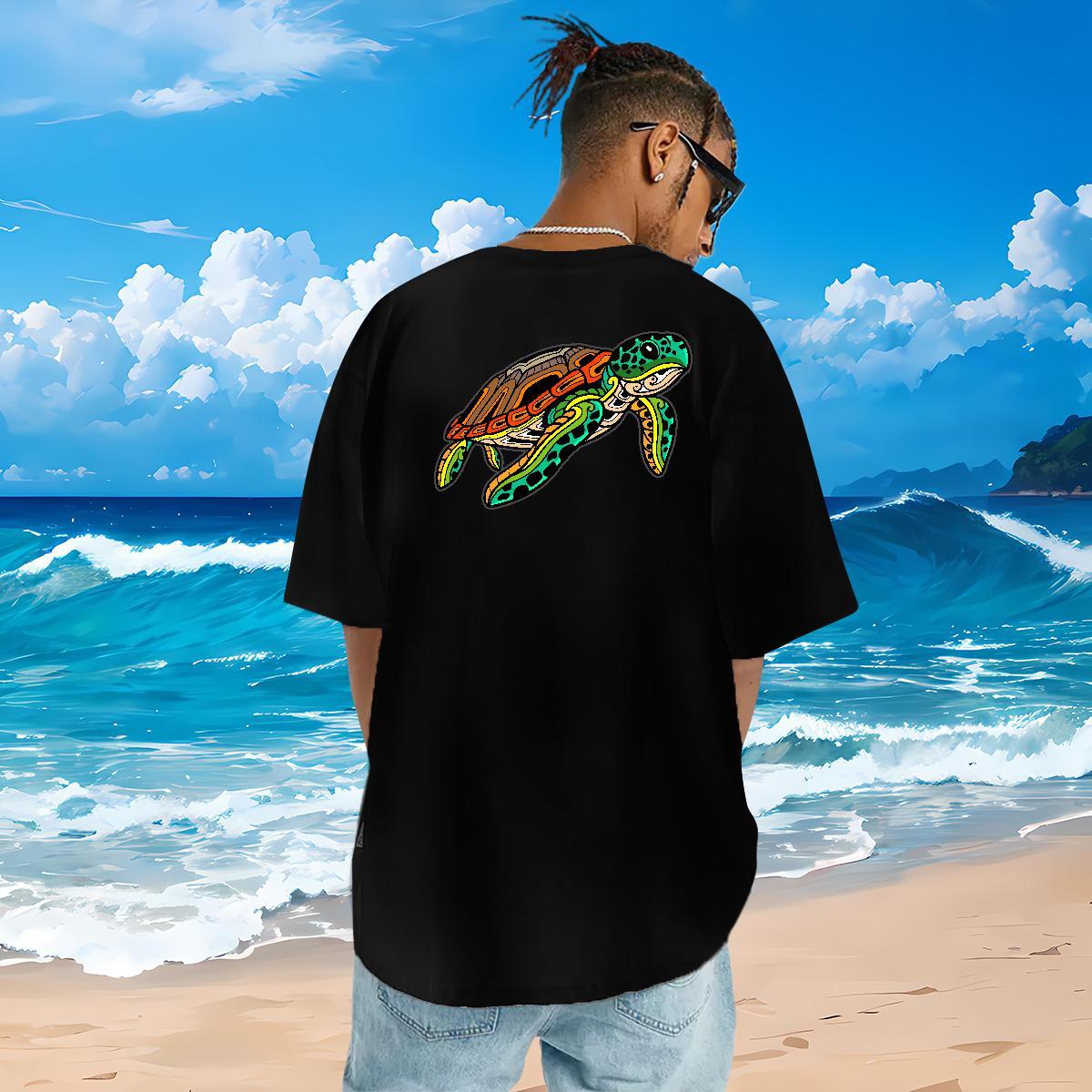 Fashion New T-Shirts for Men 100% Cotton 230g tortoise Hip Hop Street Clothings Breathable Short Sleeve Popular Tshirts Skull