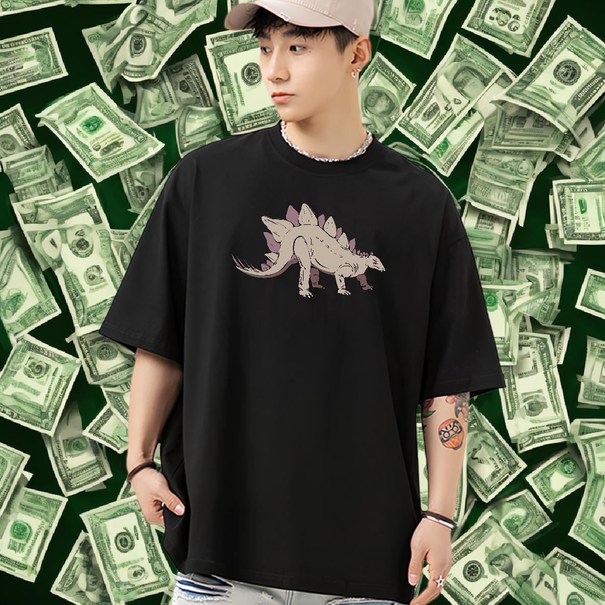 Factory Direct Men T Shirts 100% Cotton 230g dinosaur Anime Printing Street Tee Shirt Pure Cotton Cool Men Clothes T-Shirt Custom Printed