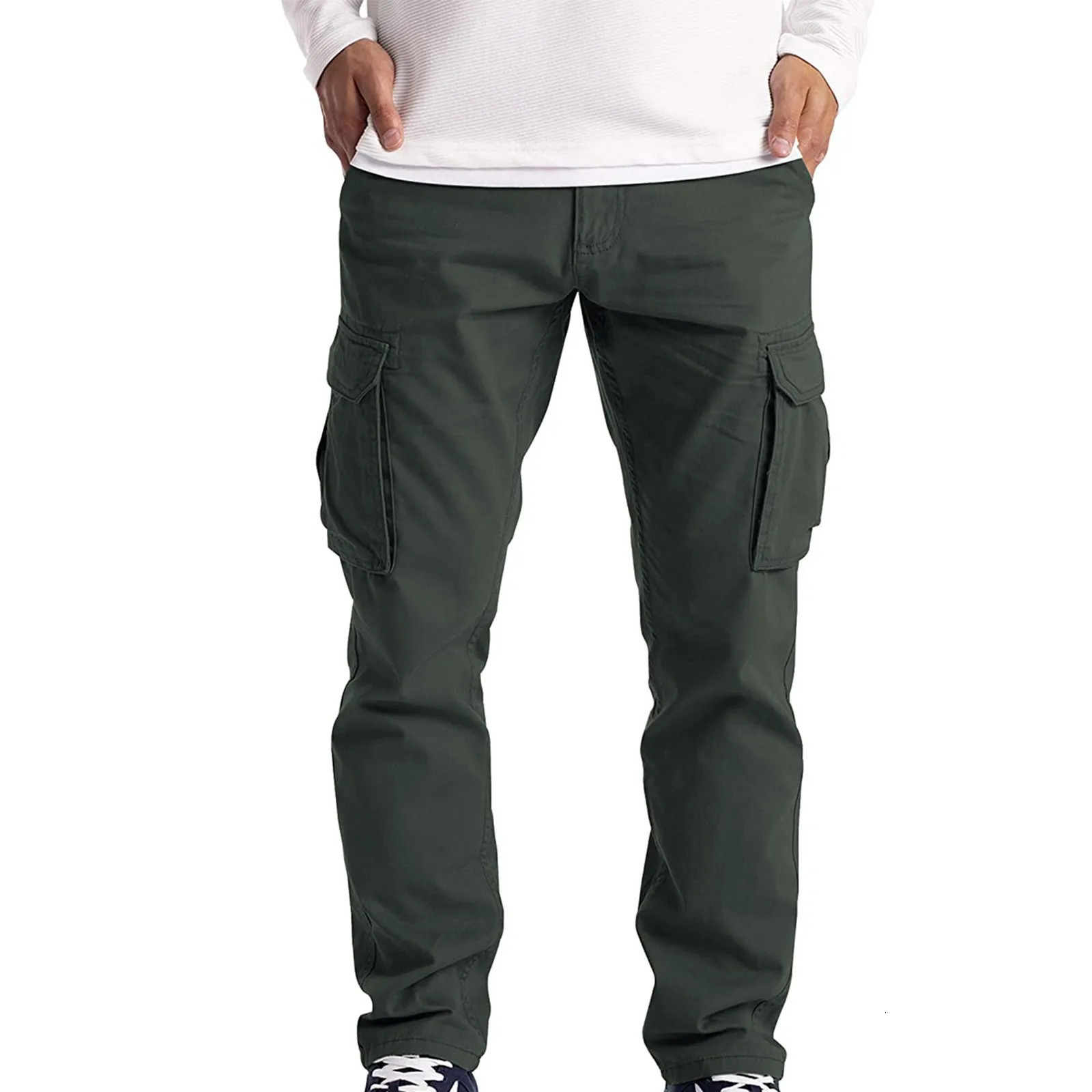 Summer Thin Cargo Pants Males Multi Pocket Straight Men Military Trousers Casual Baggy Big Size Spodnie Taktyczne 240806