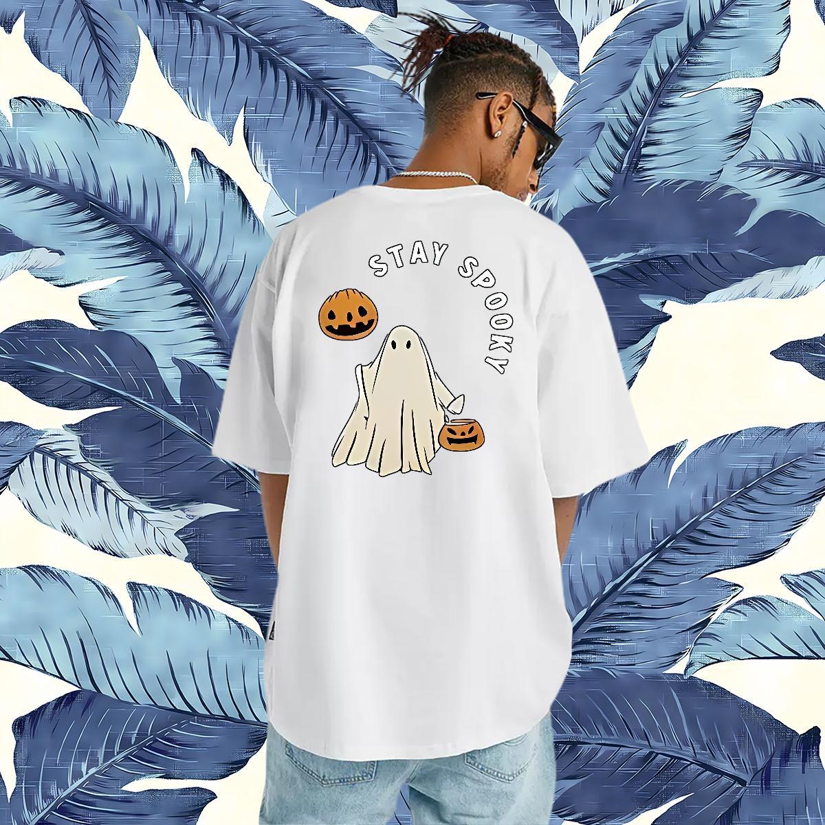 Brand Men T Shirts 100% Cotton 230g halloween Anime Printing Street Tee Shirt Crew Neck Breathable Designer Men Tops Tees Custom Print Oversized