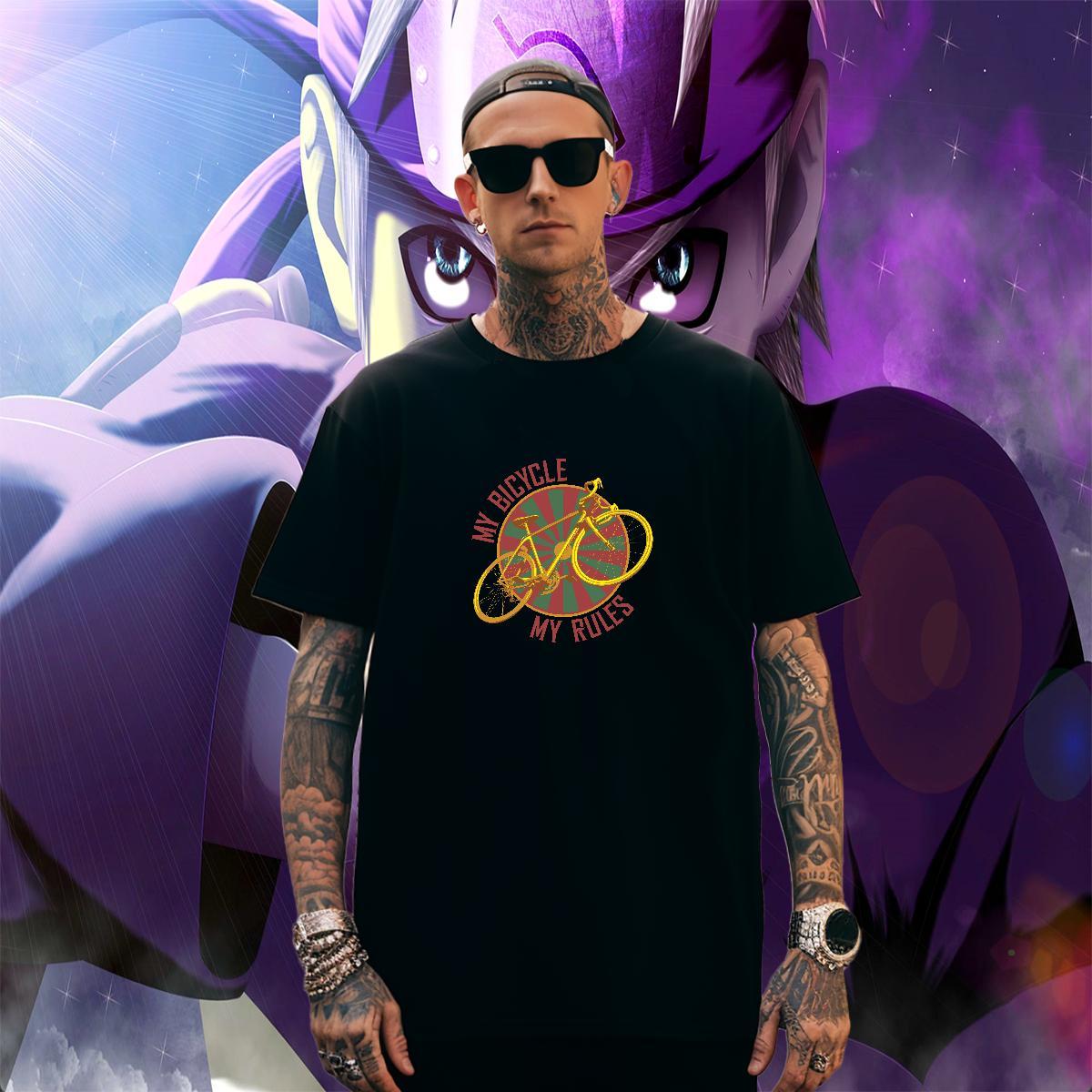 Brand Men Clothes T-Shirt 230g Cotton Sport bicycle Oversized 3XL 4XL Breathable Short Sleeve DIY T-Shirts Clothings