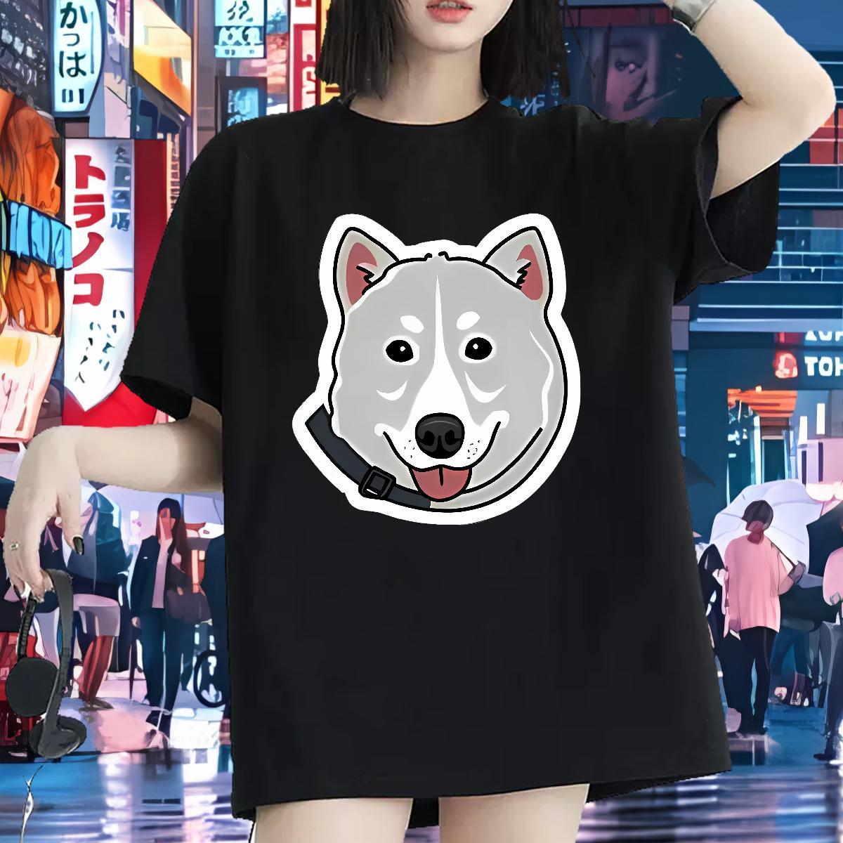 Unisex T-Shirts for Women Comfortable Woman Tshirt DIY Printed dog Sport 230g 100% Cotton Casual New Clothes Shirt