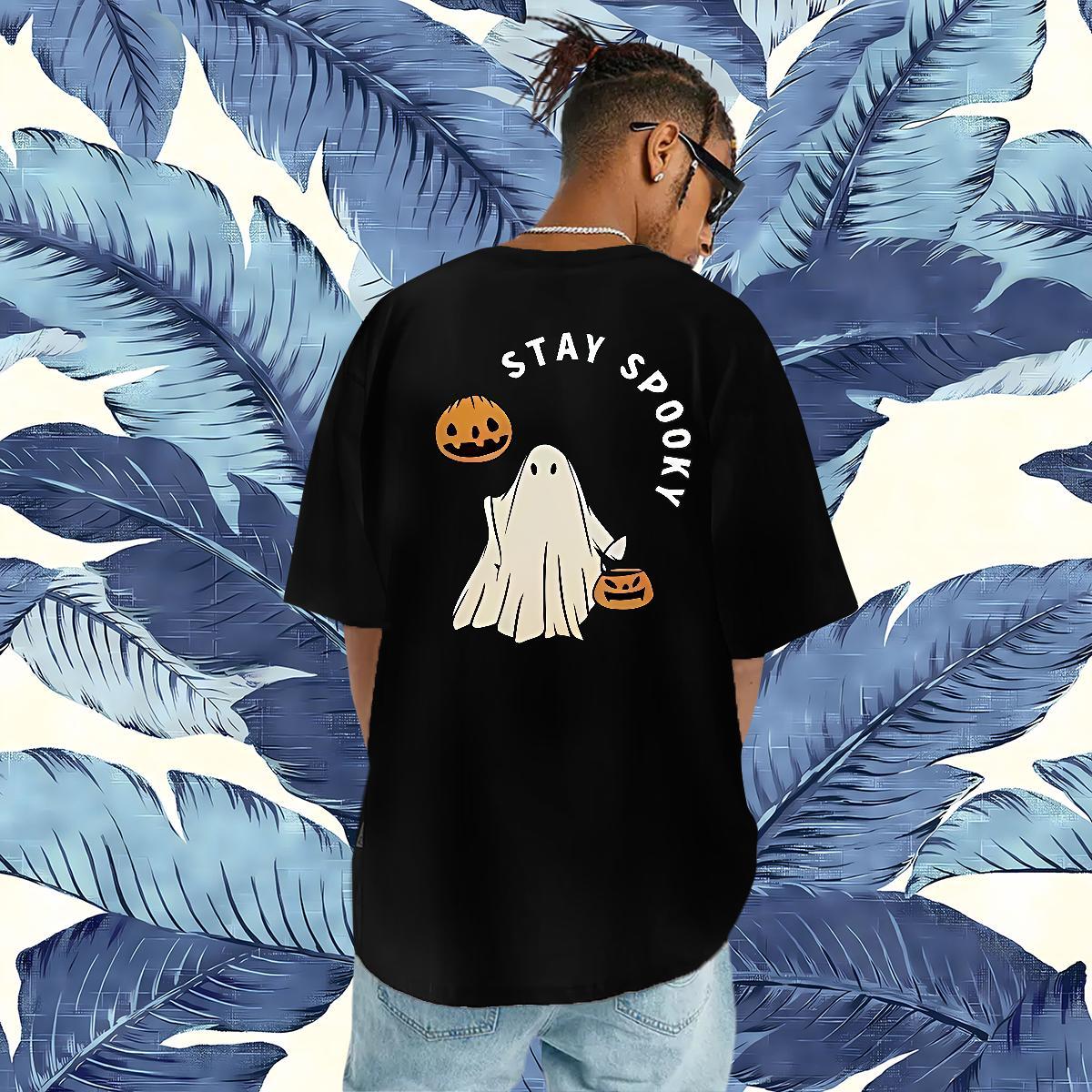 Brand Men T Shirts 100% Cotton 230g halloween Anime Printing Street Tee Shirt Crew Neck Breathable Designer Men Tops Tees Custom Print Oversized