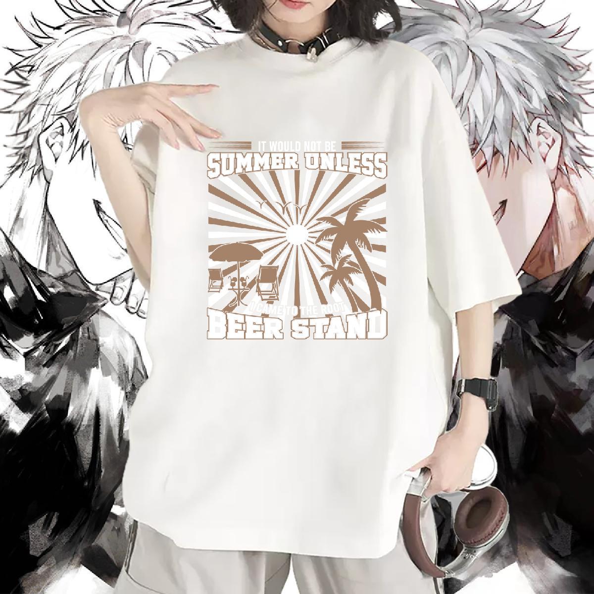 Loose T-Shirts Breathable Crew Neck Unisex Tshirts DIY Anime tree Casual Beach 230g Pure Cotton 2024 Designer Tees Shirts