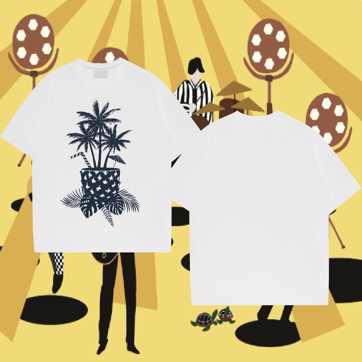 2024 DIY T Shirt For Man 100% Cotton 230g tree Outdoor Clothings O-Neck Short Sleeve Cool Men Tops Tees Cartoon Printing L-4XL