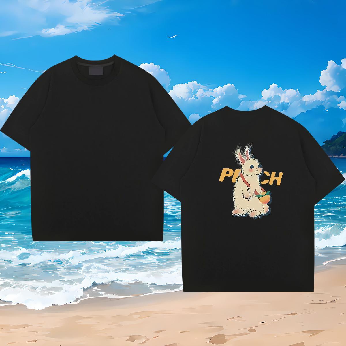 New Arrival T-Shirts 230g Pure Cotton rabbit Hip Hop Tops Tees Crew Neck Breathable Brand Couples T Shirts Graphic