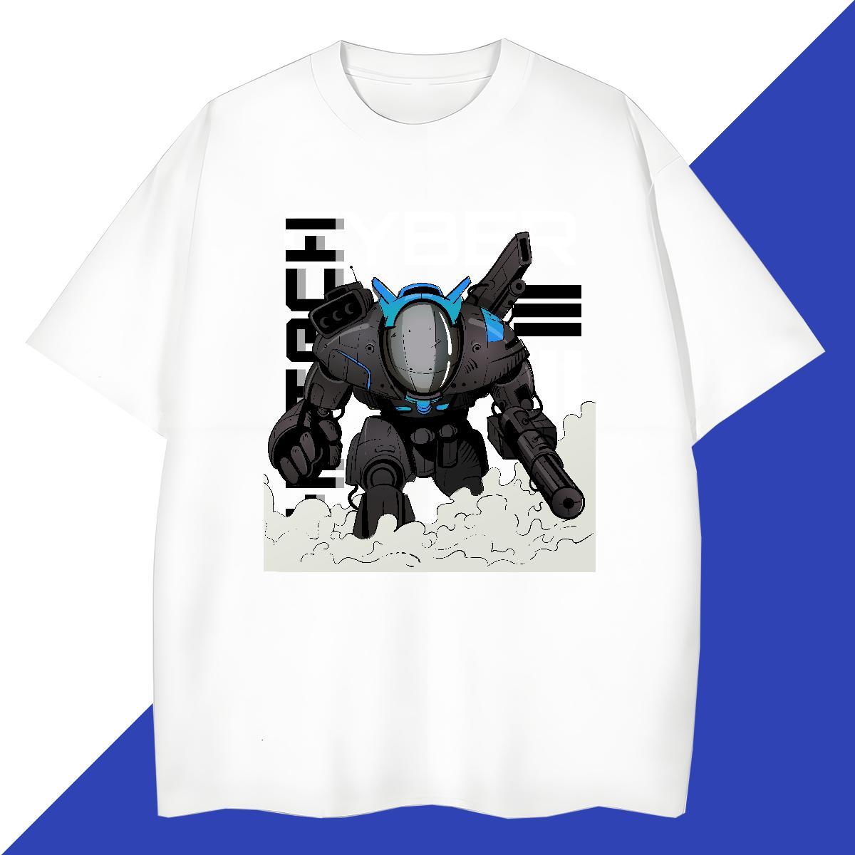 Soft Tshirts 230g Pure Cotton Anime Printing Street ET Custom Anime Crew Neck Factory Direct Men T Shirts Clothes