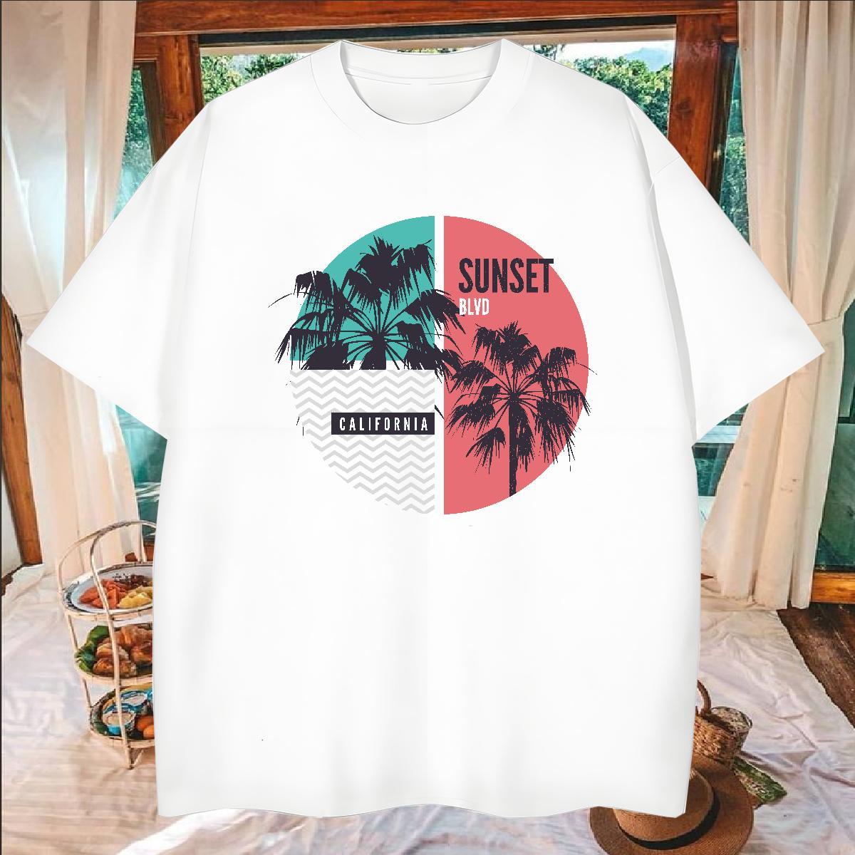 Customized T Shirts Men 230g Cotton tree Daily Wear Tops Tees Breathable Short Sleeve Brand Men Tees Skull