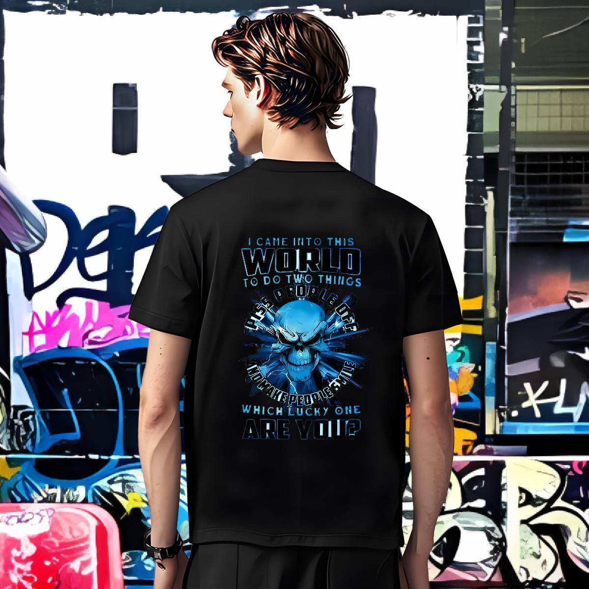 New Designer T-Shirts for Men skull Tees 230g 100% Cotton Home Outdoor Cool Customized Short Sleeve Soft Men Tshirts