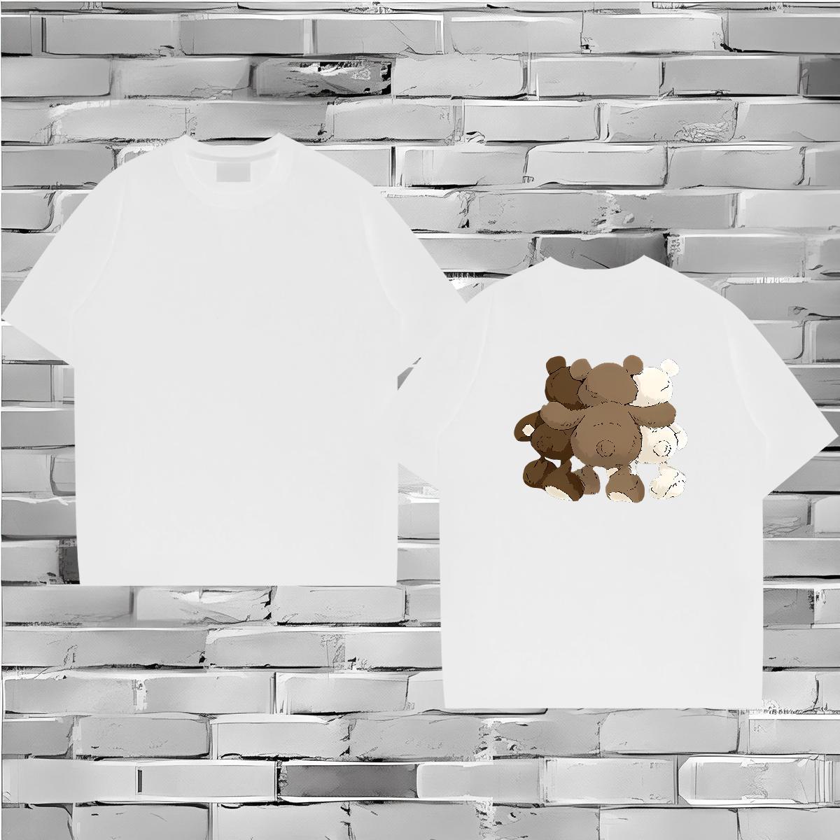 Fashion Designer T-Shirts 230g Cotton bear Street Wear Tops Tees Breathable Short Sleeve Wholesale Men Clothes T-Shirt Plus Size Custom