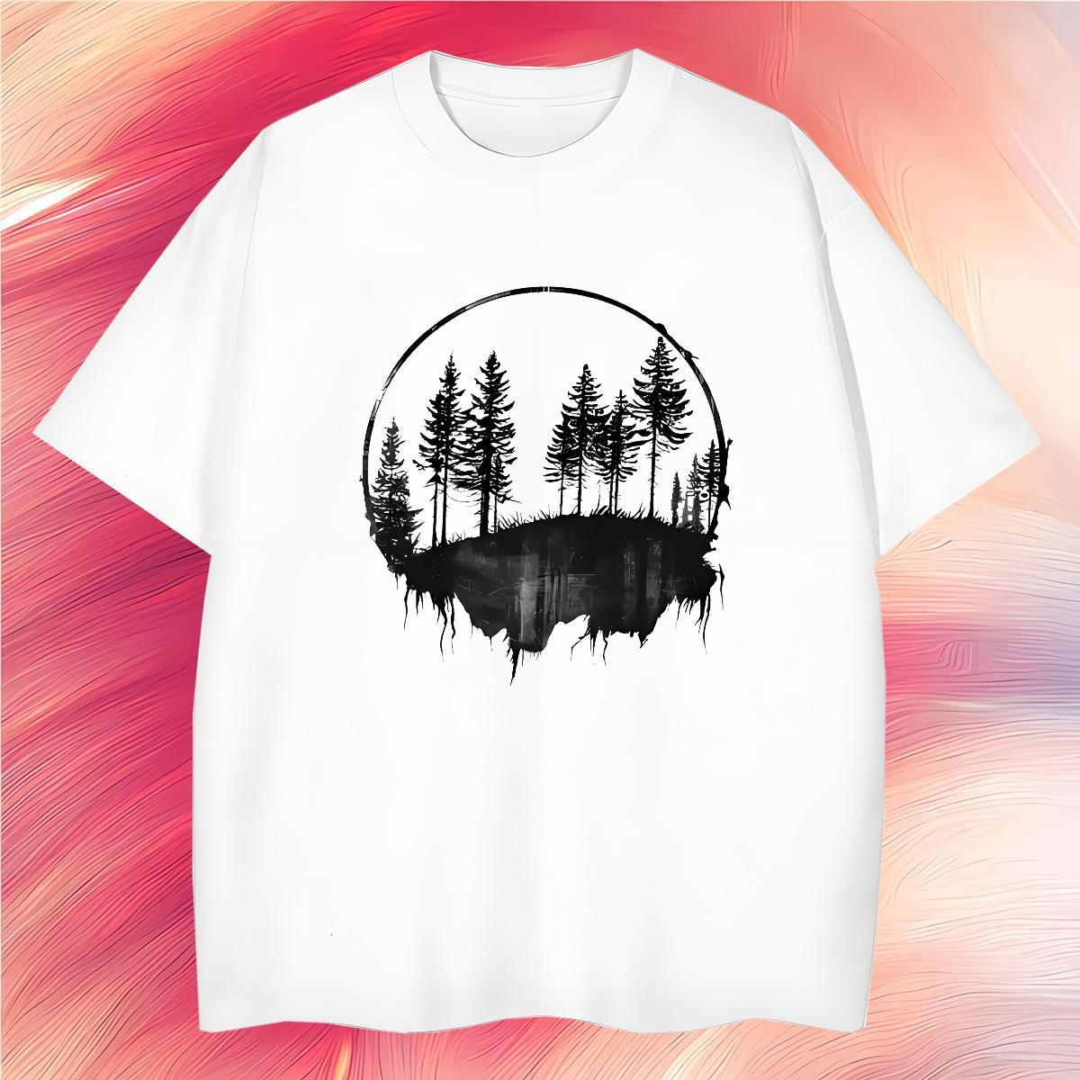 Men T Shirts 230g Cotton tree Sport Breathable Soft Custom Big Size Men Tshirts Fashion Loose Clothes