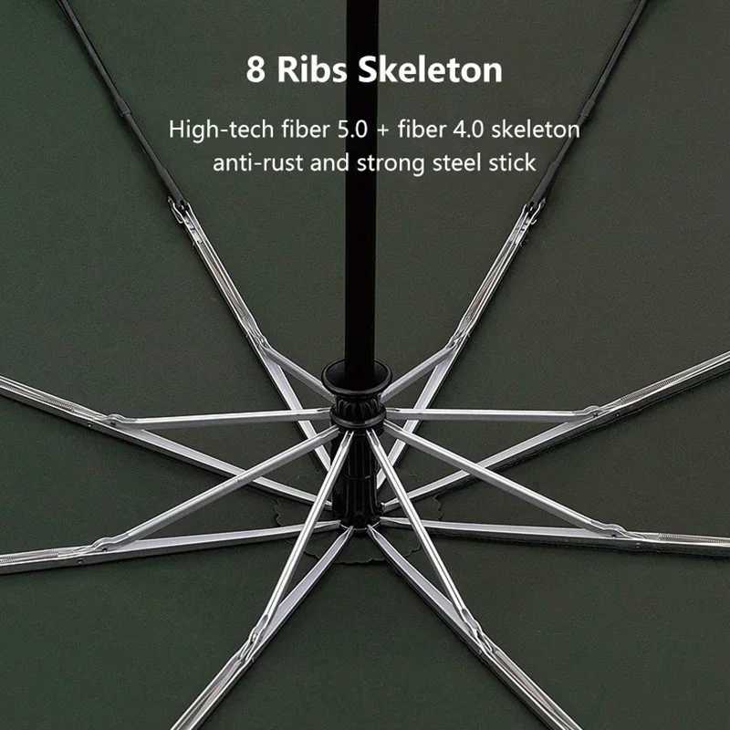Windproof Large Umbrella for Men 8 Ribs Fully Automatic Umbrella Heavy Rain Outdoor Wooden Folding Umbrellas Compact ParasolXJ240806