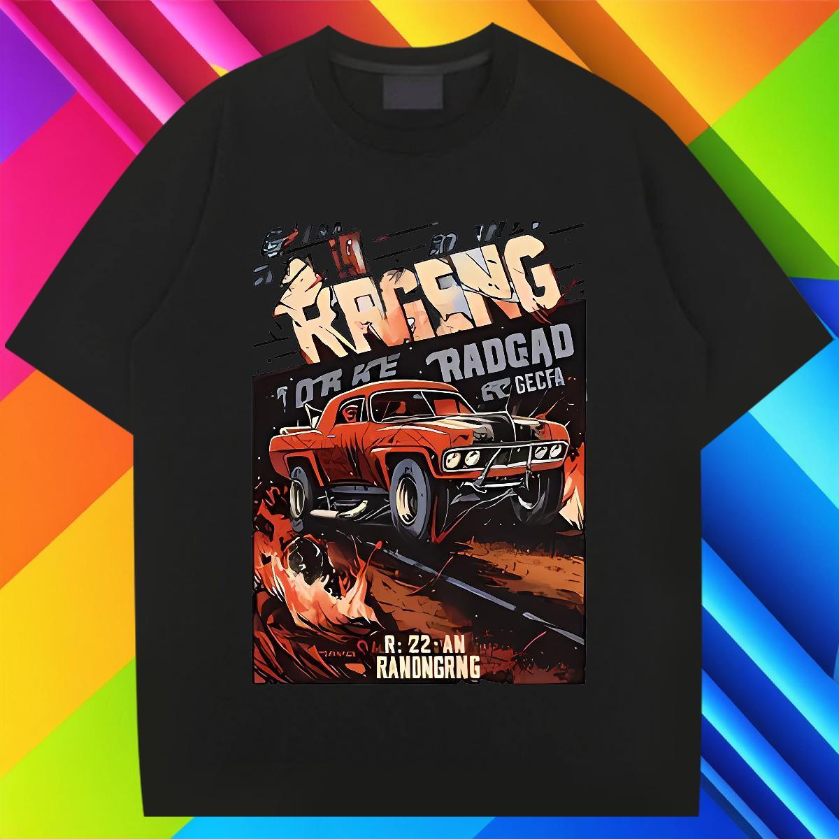 Wholesale Men Tshirts 230g Cotton Summer Casual car Floral Print Breathable Crew Neck Custom T Shirt For Man Wear