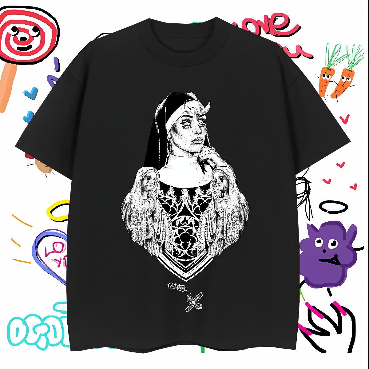 T-Shirts for Men 230g Cotton cry Casual Daily Wear Short Sleeve Soft Cartoon Printing L-4XL Couples T Shirts DIY Customized Wholesale Top Tees