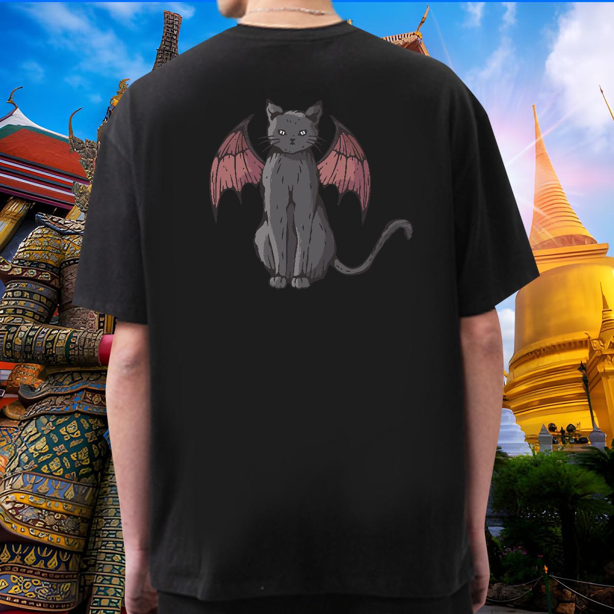 Cool Design Men Tees 230g Cotton cat Mens T Shirts Beach Breathable Plus Size Cartoon Factory Direct Tees Shirts