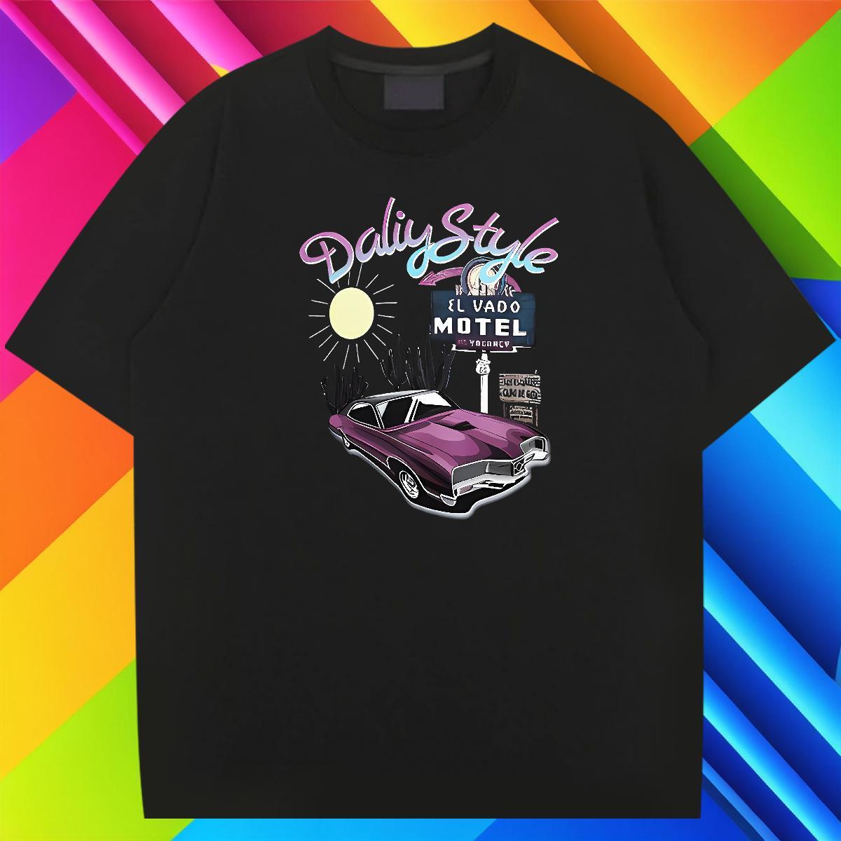 TOP Quality Men Clothes T-Shirt 230g 100% Cotton Sport car Black White Short Sleeve Soft Stylist Men T Shirts Tops