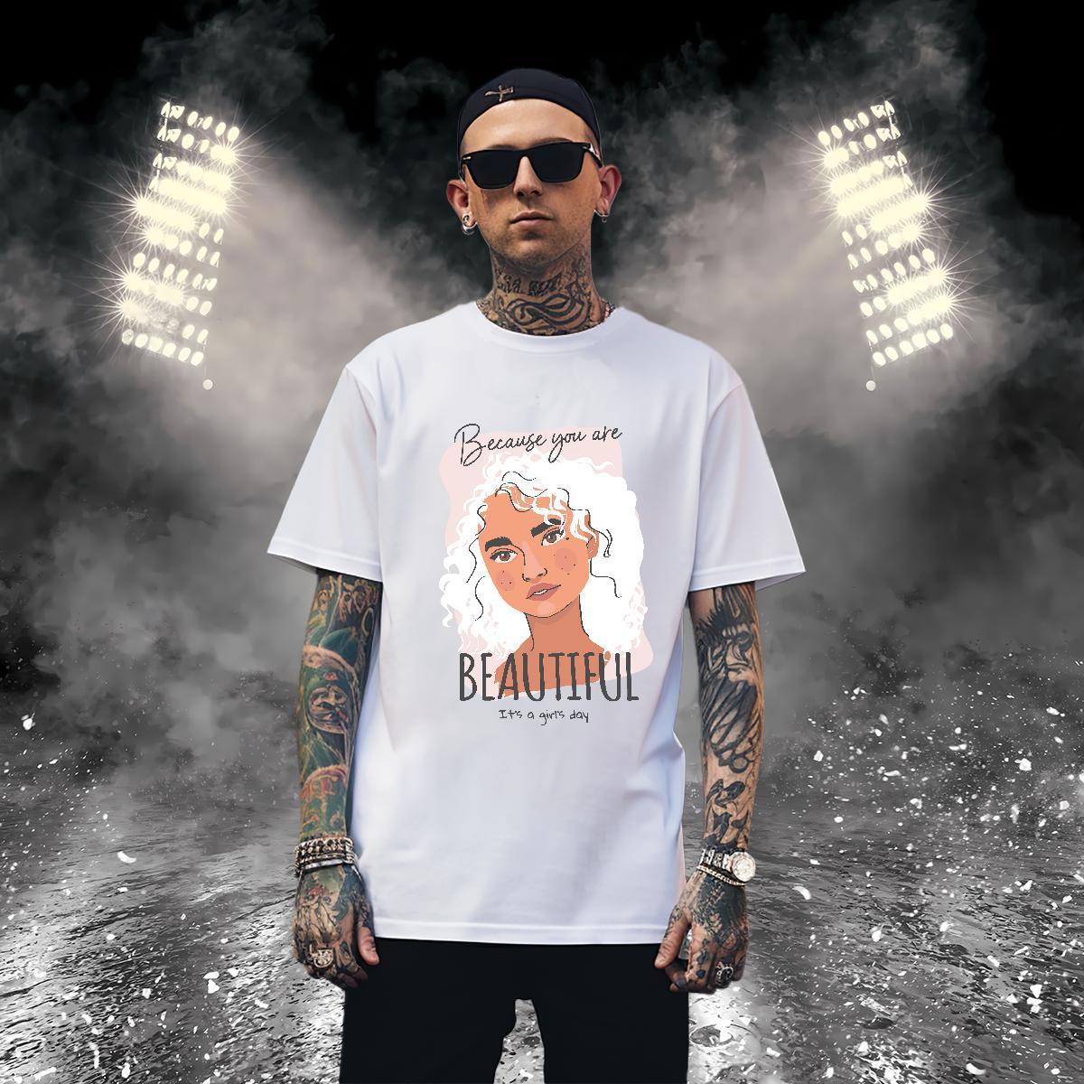 T-Shirts 100% Cotton 230g women Daily Wear Breathable Short Sleeve Skull Men Tshirts 2024 New High Quality Tops Shirt