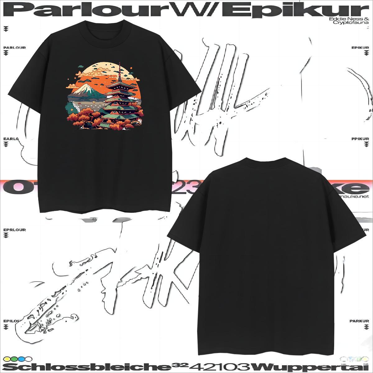 Brand Men Tshirts 230g 100% Cotton Tower Man T Shirts Casual Beach Breathable Short Sleeve White Plus Size DIY Polos