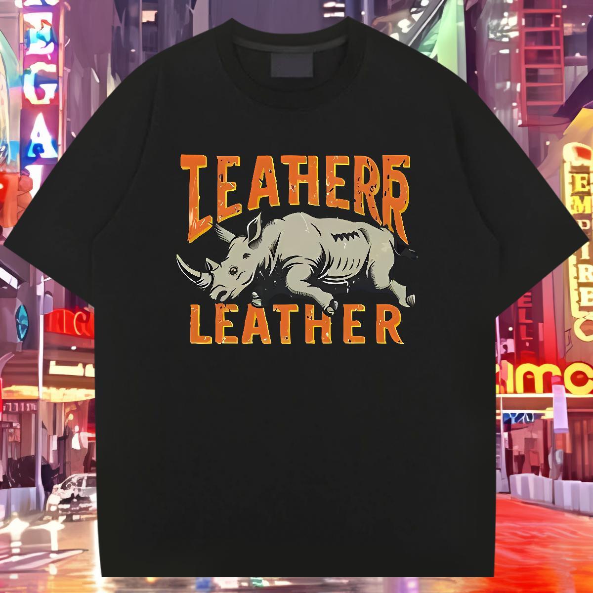 Mens T Shirts 100% Cotton 230g rhinoceros Beach Breathable Short Sleeve White Plus Size Couples T Shirts 2024 Soft Tshirts